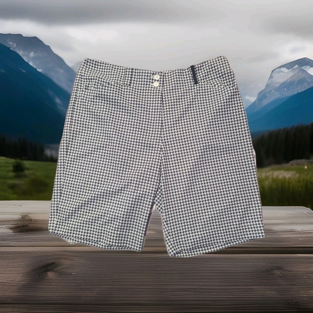 Nike Golf Fit Dry Women's‎ Shorts, Houndstooth Black White, Size 14